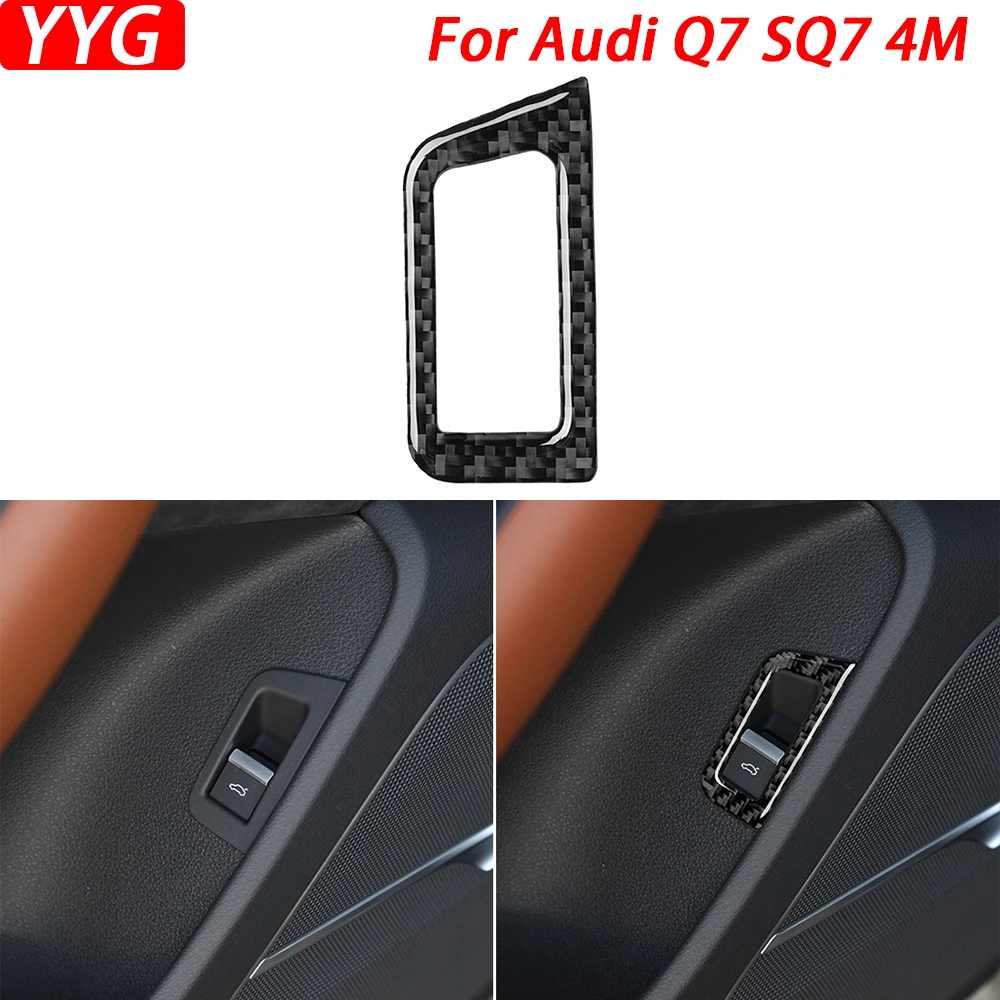 

For Audi Q7 SQ7 4M 16-19 Carbon Fiber Inner Trunk Switch Panel Outer Frame Cover Decorative Suit Car Interior Decoration Sticker