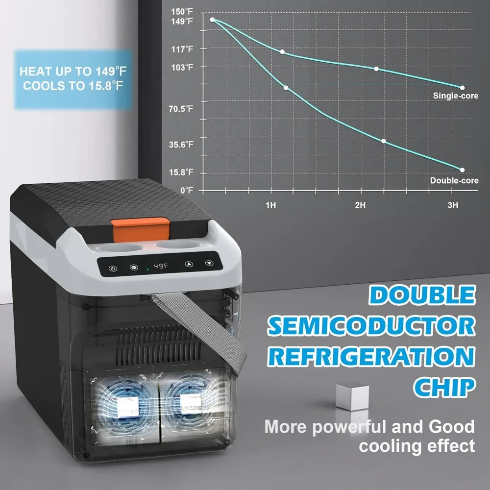 مبرد وسخان السيارة الكهربائية سعة 12 فولت 23 لترًا مع خيارات طاقة المنزل والسيارة