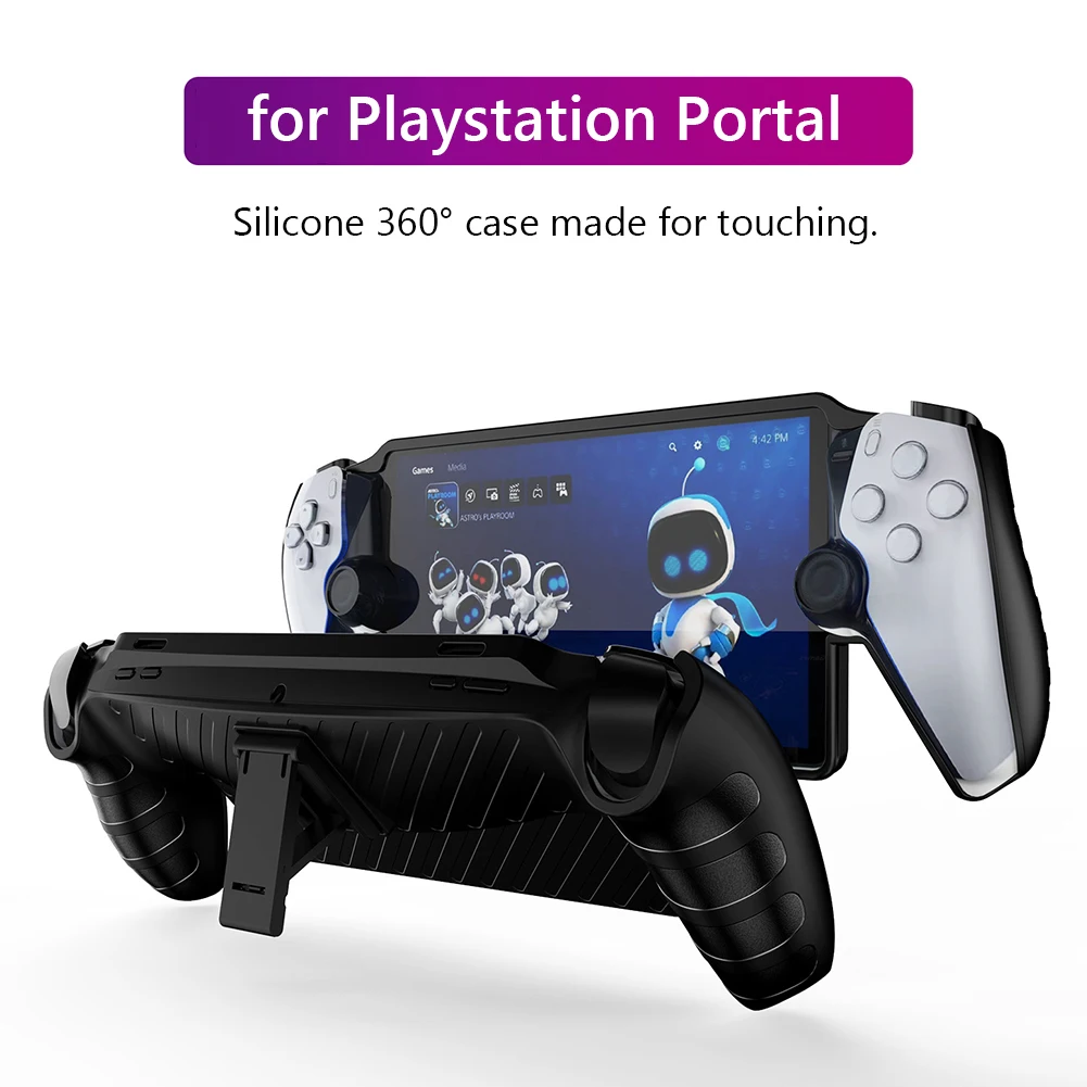 Funda protectora para mando de consola de juegos de Playstation Portal, funda con soporte, funda de TPU, carcasa de agarre para máquina de juego