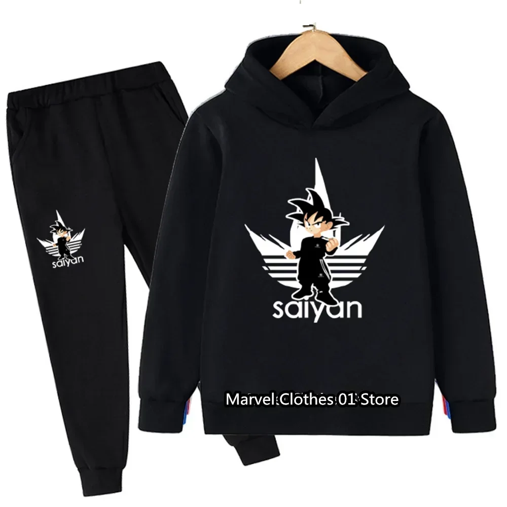 Sonic New Sweatshirt Suit for Children Hoodie Pants 2pcs Set Cute Anime Goku Warm Clothing Kid Clothes Trousers Gift