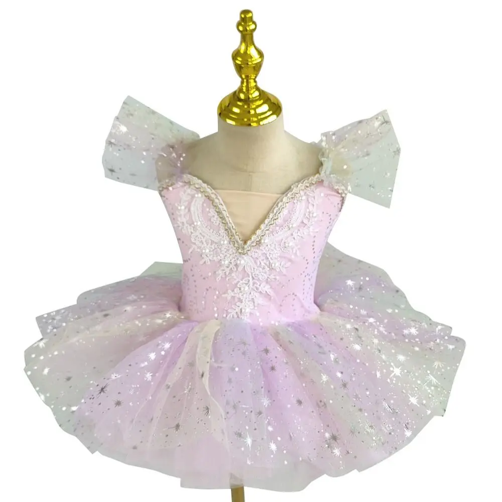 Robe de Ballet à paillettes pour enfants, Tutu de Ballet bouffant de perles, robe de soirée moderne, robe de princesse de danse