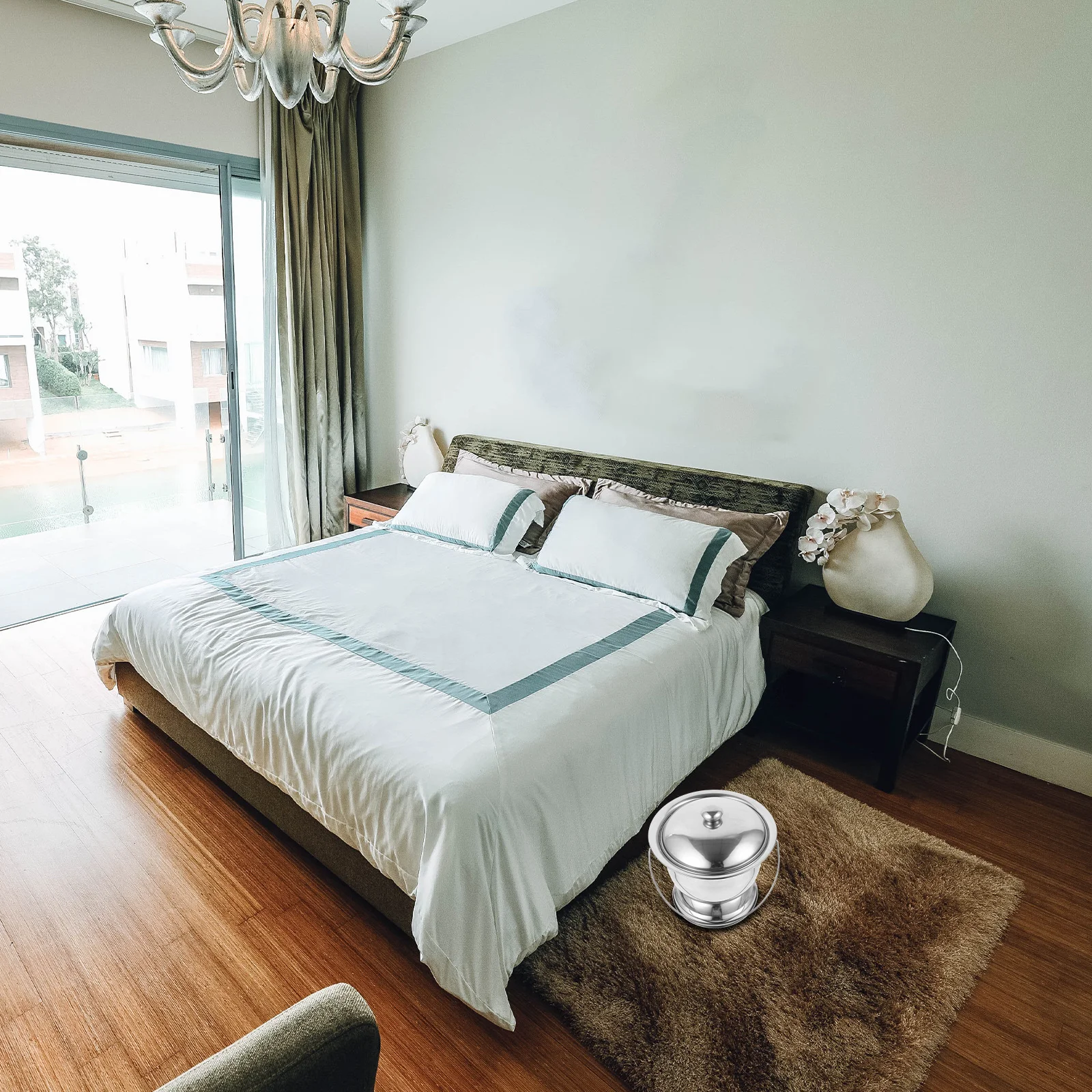 

1Set Metal Spittoon Stainless Steel Portable Urinal for Elderly Teens Adult Reusable Bedside Urine Bucket with Lid Easy Clean