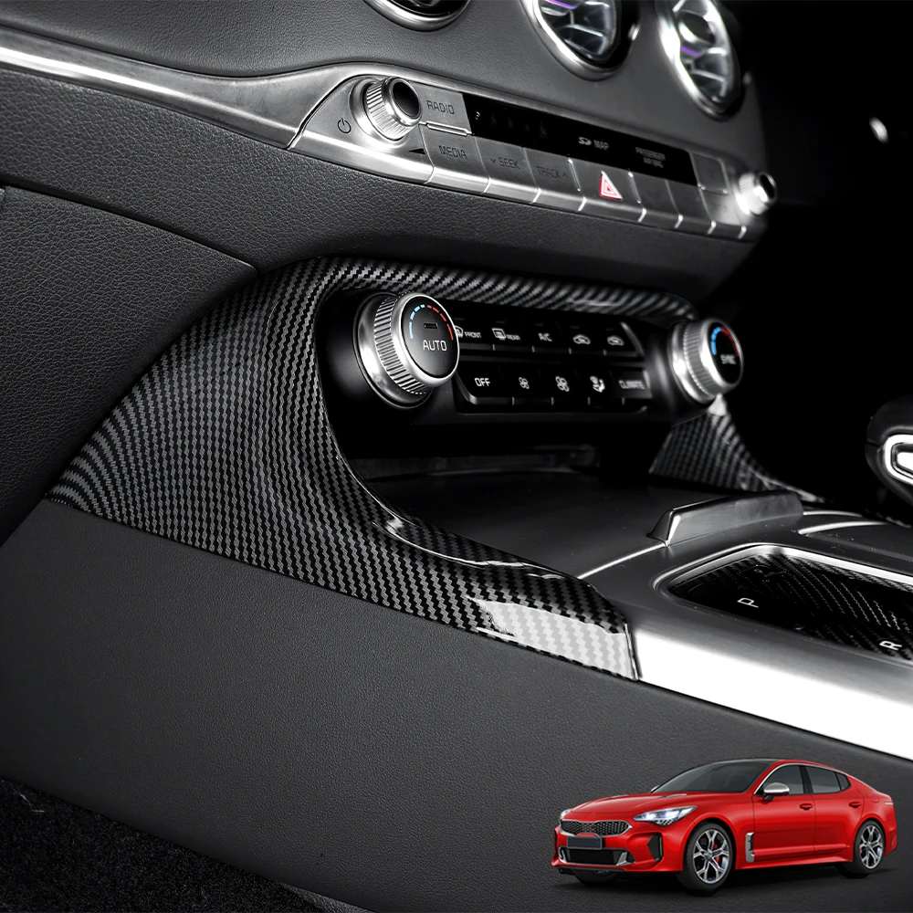 

Carbon Fiber Texture Air Conditioning Panel Cover Trim Frame For Kia Stinger 2018-2023 Accessories LHD/RHD