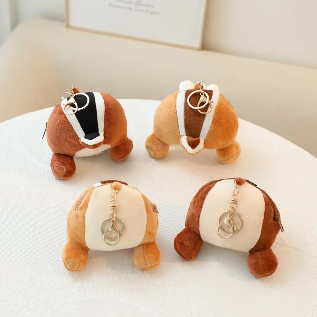 Disney Cartoon Anime CHIP  DALE Plush Coin Purse Cute Plush Pendant  Cartoon Shopping Bags Kawaii Key Chain Xmas Gifts For Girl