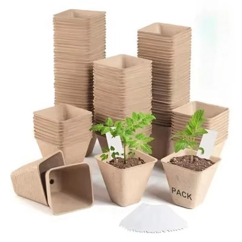 

Plant Pots Nursery Cups Garden Tray Biodegradable Paper Pulp Peat Pots 6/8cm Plant Grow Bags For Home Garden Accessories