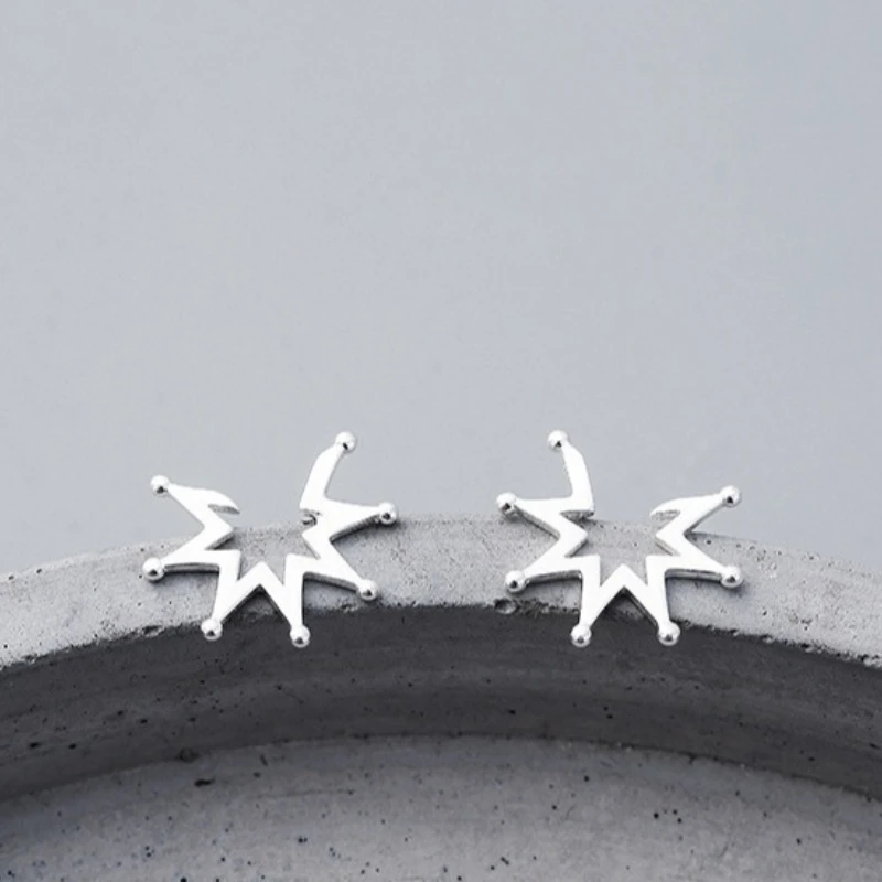 أقراط من الفضة الإسترليني عيار 925 على شكل عباد الشمس، تصميم أنيق وبسيط وفريد من نوعه، هدية للفتيات، أقراط أنيقة للنساء