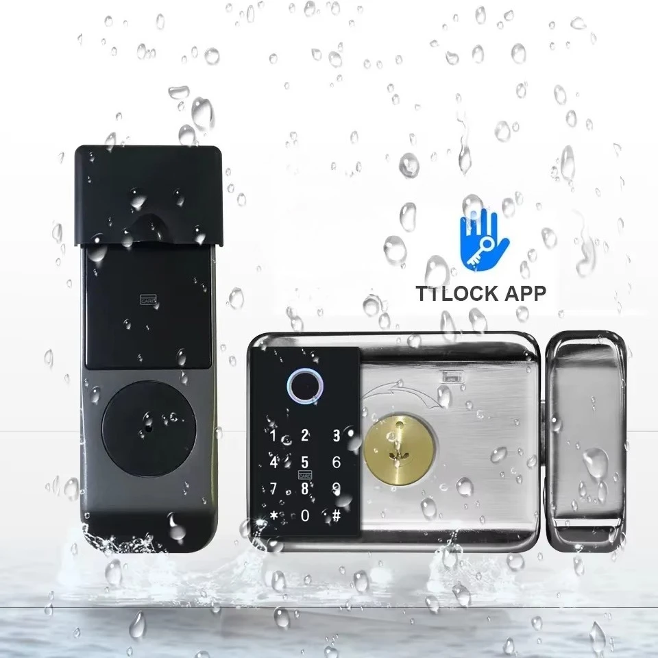 

Waterproof Double Side Fingerprint Pin Code Door Access Control T UYA and TT Lock Card, KeY, Smartphone
