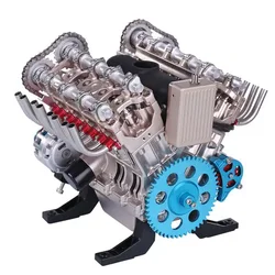 TECHING - 1: 3 Full Metal V8 Car Engine Model Kit 500+Pcs toyMechanical Science Physics Educational Experiment Toy Gift