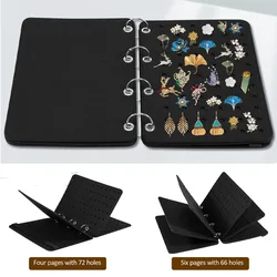 DIY Felt Pin Brooch Display Storage Book Large-Capacity Badge Charms Organizer Metal Chest Souvenir Jewelry Earring Collection