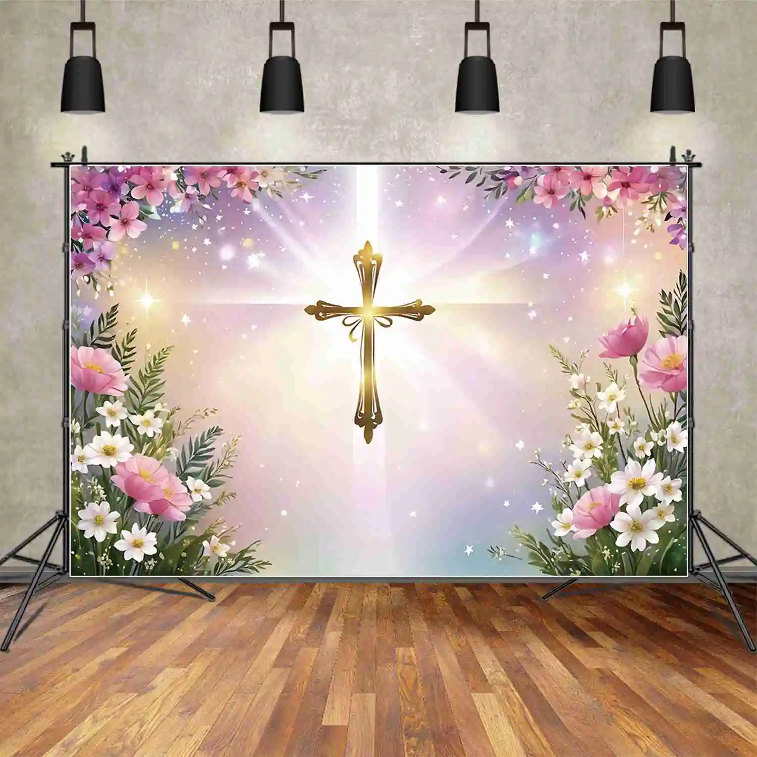 MOON.QG Boy Baptism Backdrop Girl Holy First Communion Background Child Christening Decoration Party Banner Photography Props