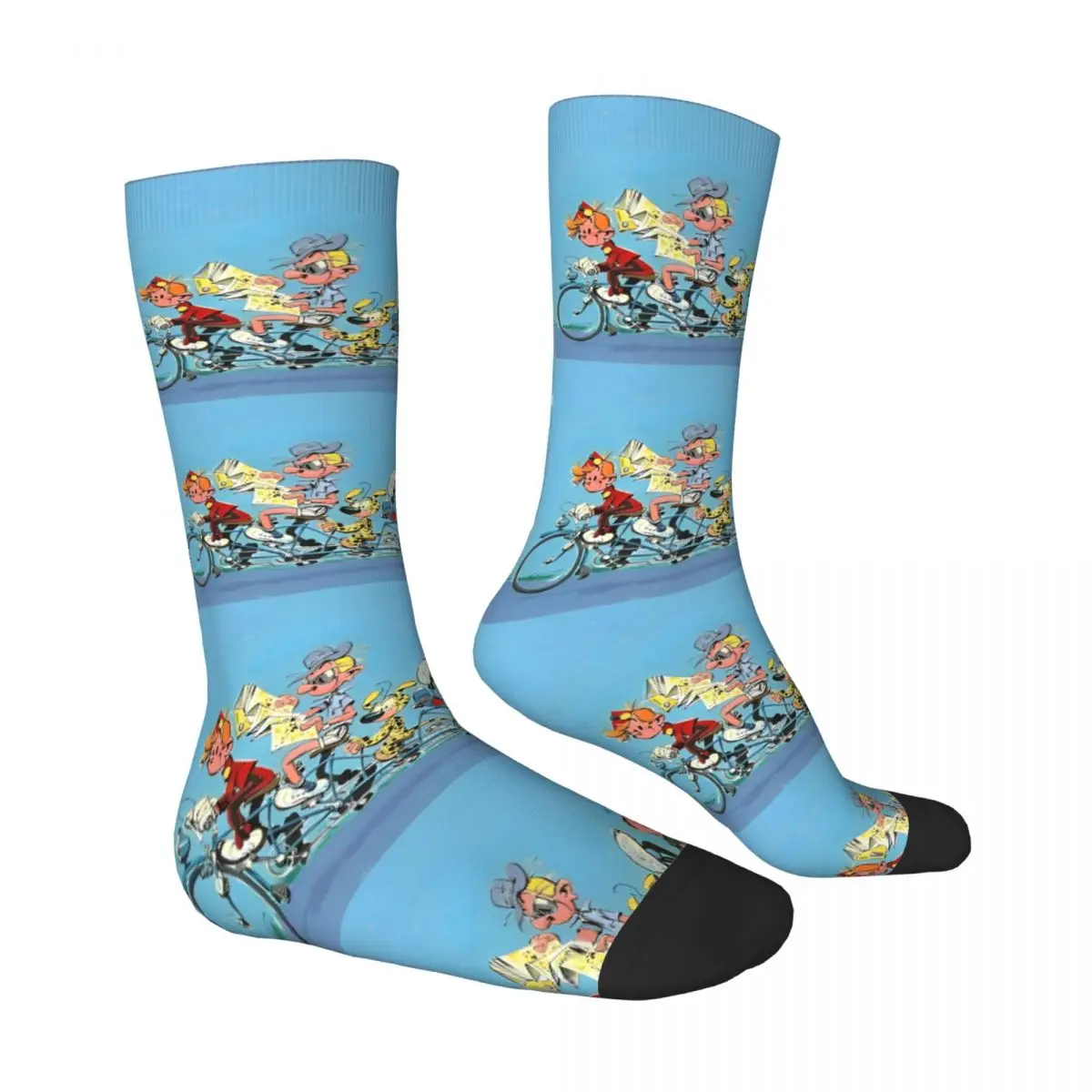 Gaston Lagaffe Anime Logo Stockings Men Socks Soft Breathable Casual Socks Winter Cycling Non Slip Graphic Socks Gift