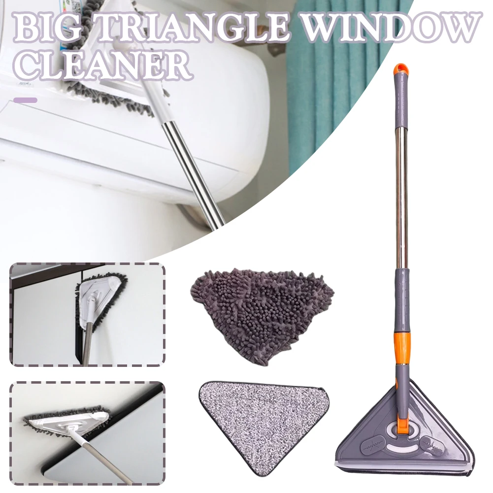 

Extendable Triangles Mop Indoor Outdoor Glass Cleaning Tools For Floor Car