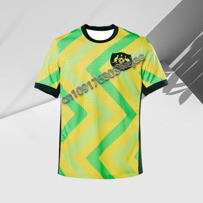 

MOTO-Mens Australia Home&Away Short Sleeve 3D Printing Football Shirt Youth Kids Oversized Soccer Training Uniform Unisex Jersey