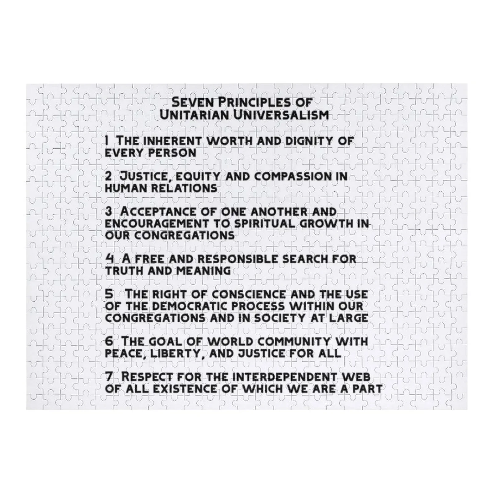 

UU семь принципов единикского универсализма в черно-белом пазлах для взрослых деревянная головоломка с изображением по индивидуальному заказу