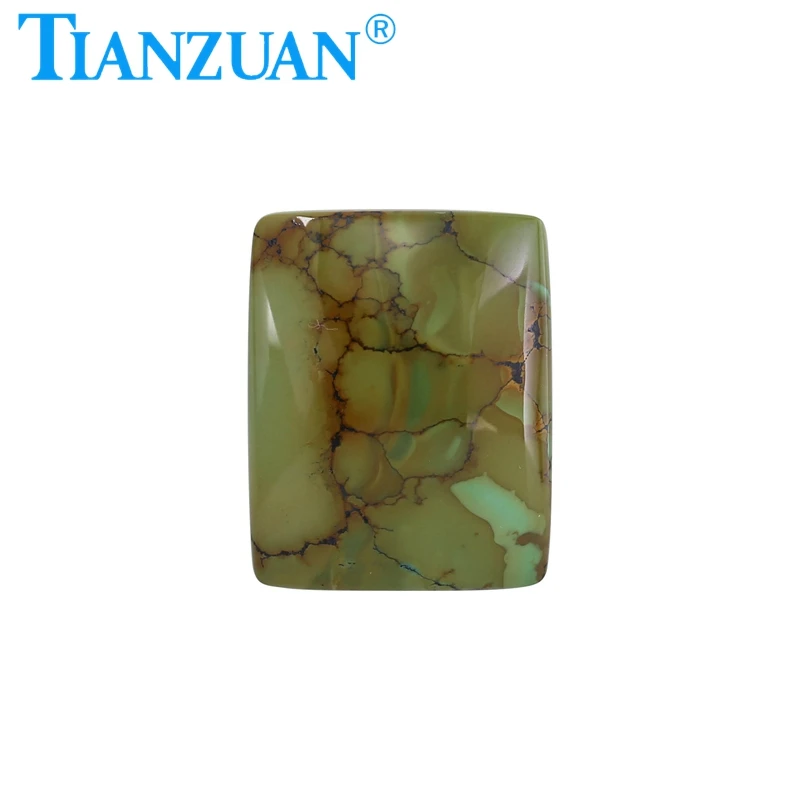 17.1ct Natural Turquoise Cabochon cut Light Green&Brown Color Natural raw stone cut Turquoise Loose Gem with GTC Certificate