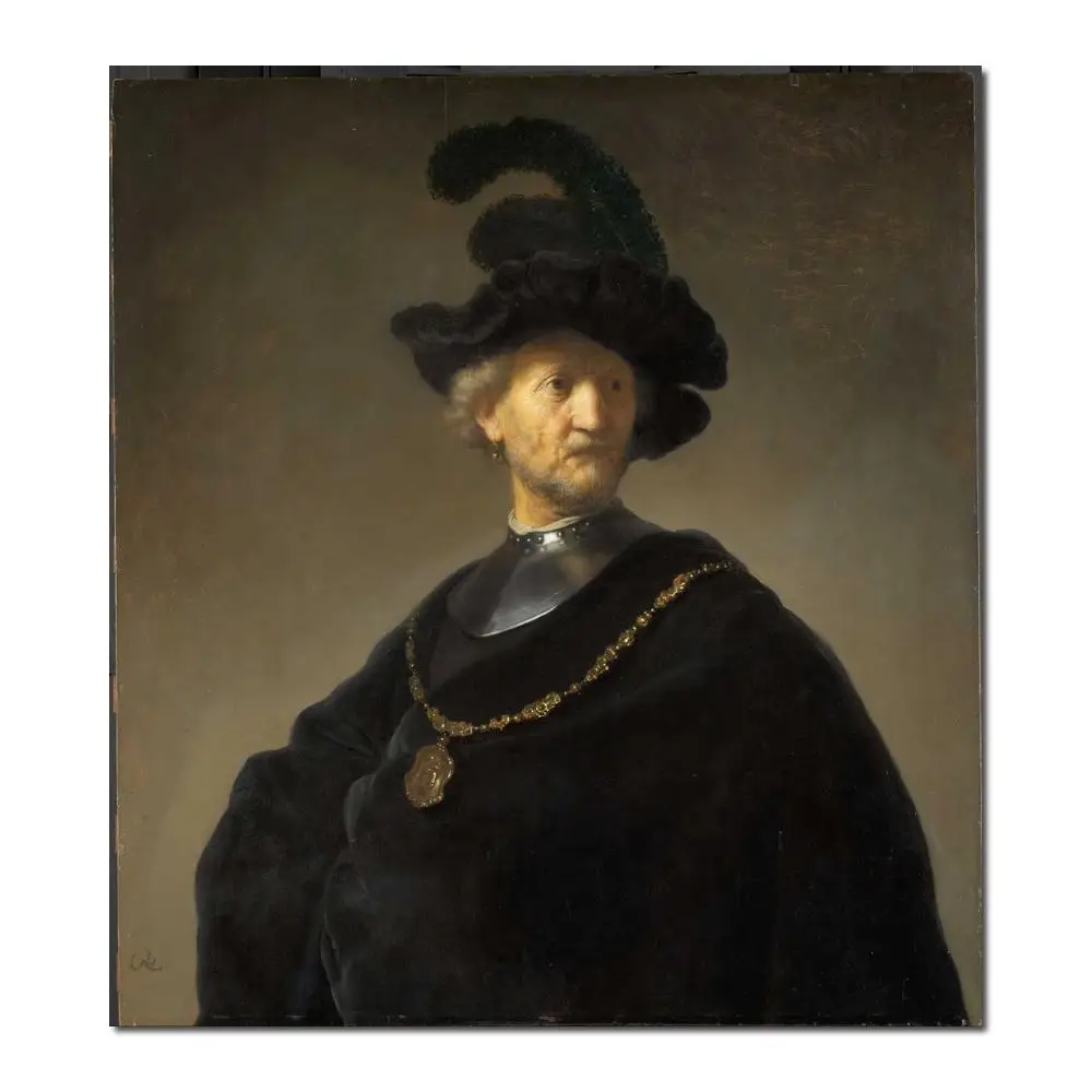 

Картины для рисования Rembrandt van Rijn Old Man с золотой цепочкой, высокое качество, ручная роспись, Картина на холсте