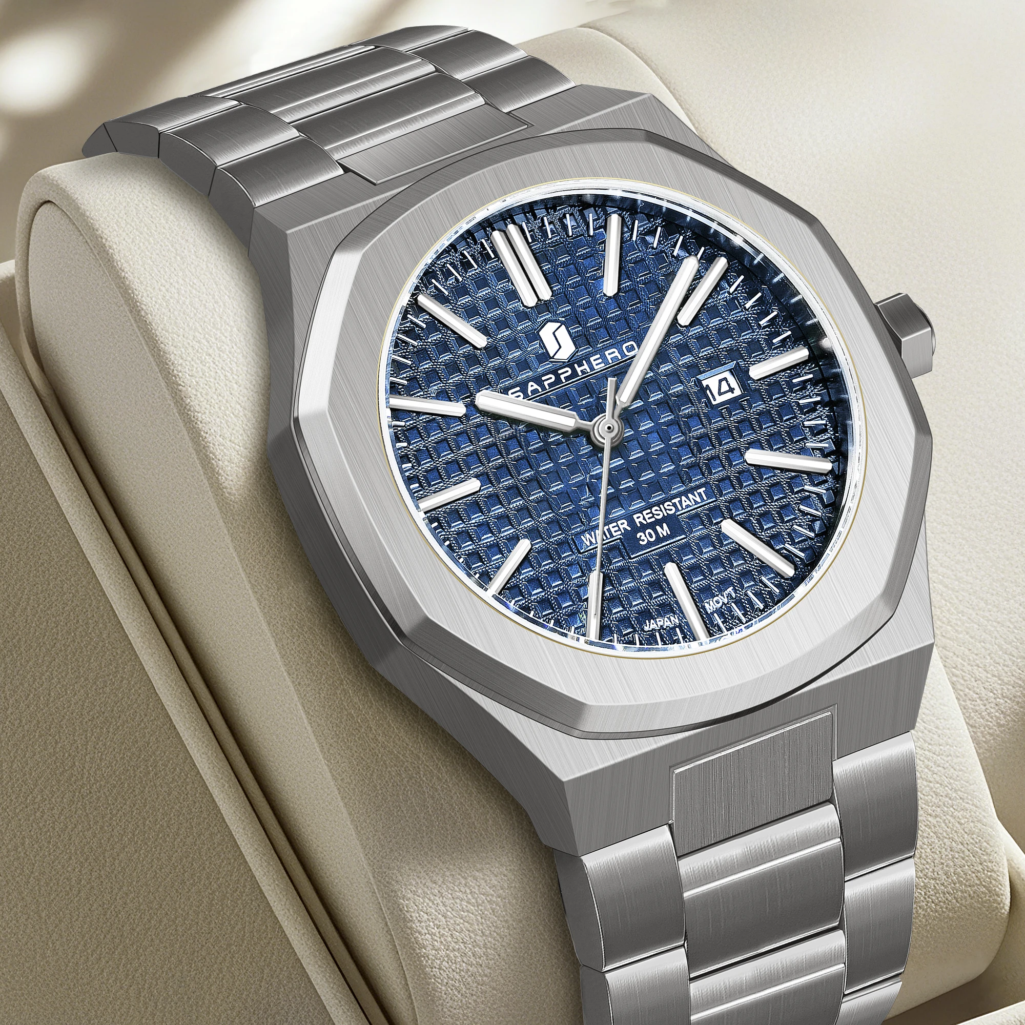 

SAPPHERO Luxury Man Wristwatch Waterproof Luminous Chronograph Watch for Men Stainless Steel Mens Quartz Watches reloj hombre