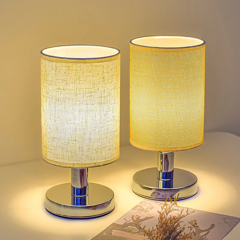 

Скандинавская ткань, USB настольная лампа, украшение для спальни, прикроватная лампа для учебы, общежития, пульт дистанционного управления, светодиодный ночник, креативная атмосфера
