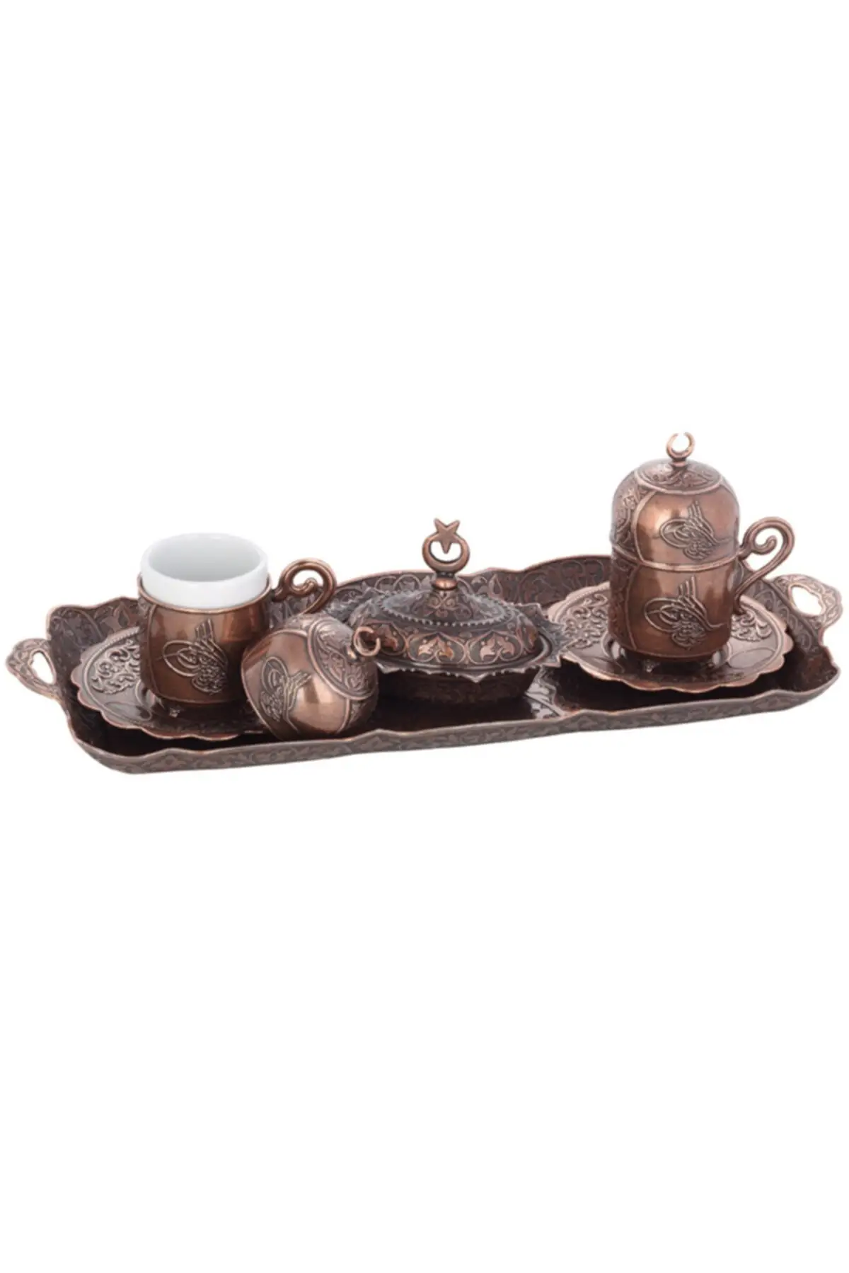 DOLBOVI Tuğralı Coffee Two Personality Copper handmade espresso cup