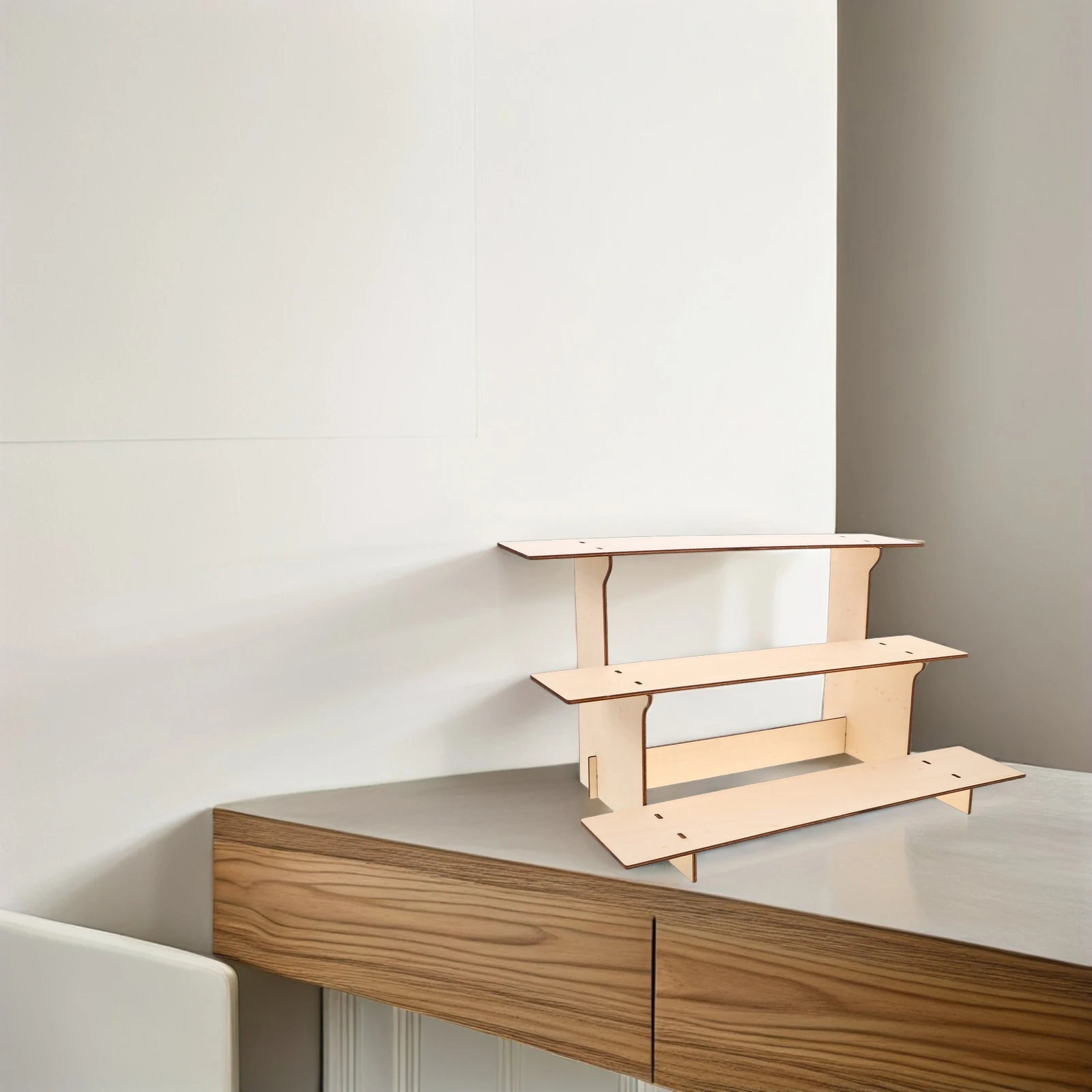 

Wooden Display Stand for Jewelry Earrings Cards Multifunctional Wood Material Portable Storage Solution Tabletop Organizer