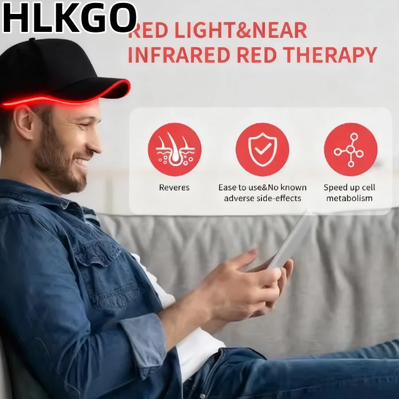 

Беспроводной лазерный шлем для роста волос для мужчин и женщин, лазерная шапочка для терапии красным светом для устройства для лечения выпадения волос