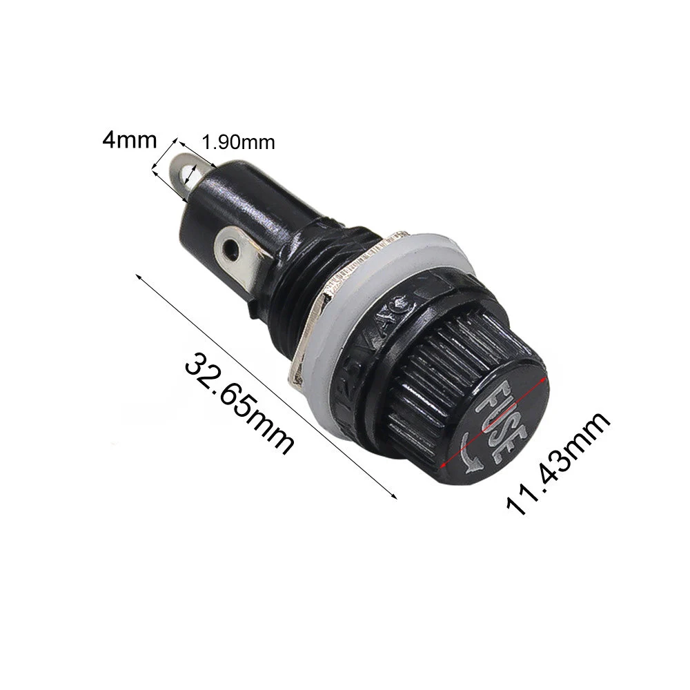 5-50Pcs High Temperature Resistant Panel Mount Fuse Holder 5x20 6x30 Glass Fuse Tube Socket Chassis Embedded Fuse Base