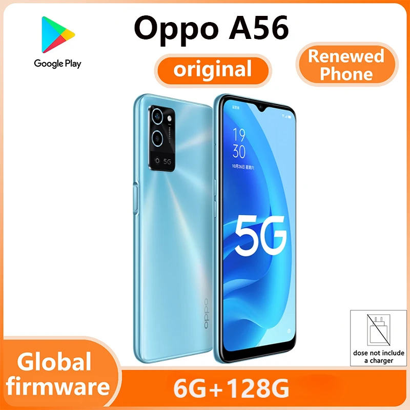 OPPO A56 5G Smartphone Firmware global Android CPU Dimensidade 700 Tela de 6,52 polegadas 6GB RAM 128GB ROM 5000mAh Carga Octa-Core