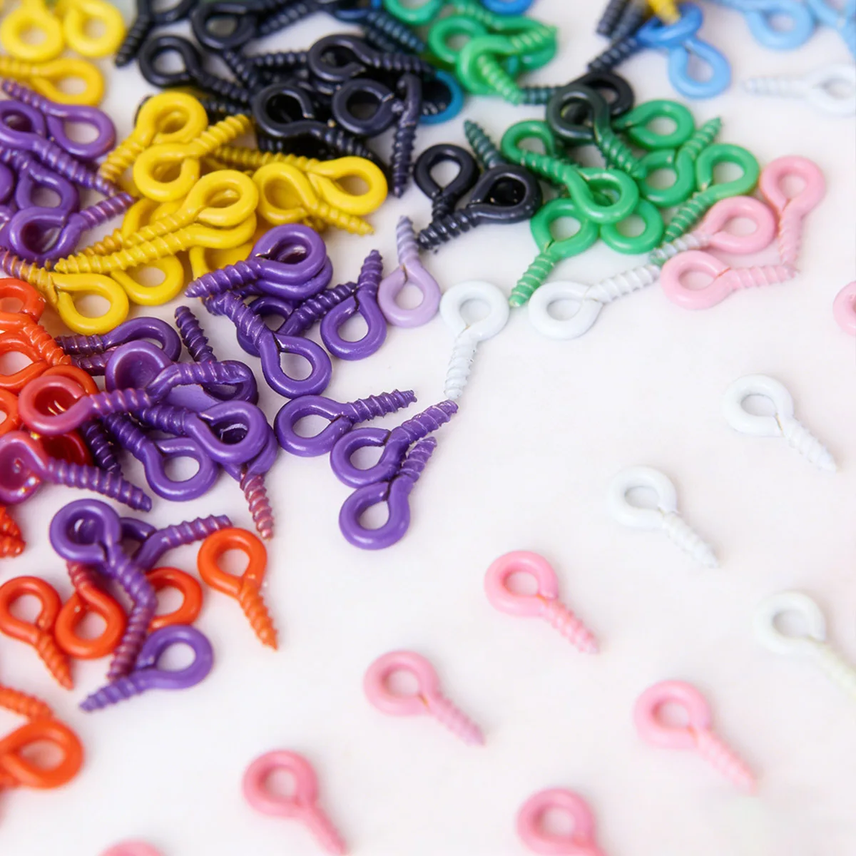 

100-200Pcs/lot 4*8mm Mix Color Small Eye Pins Eyepins Hooks Eyelets Screw for DIY Jewelry Making Chain Supplies Accessories