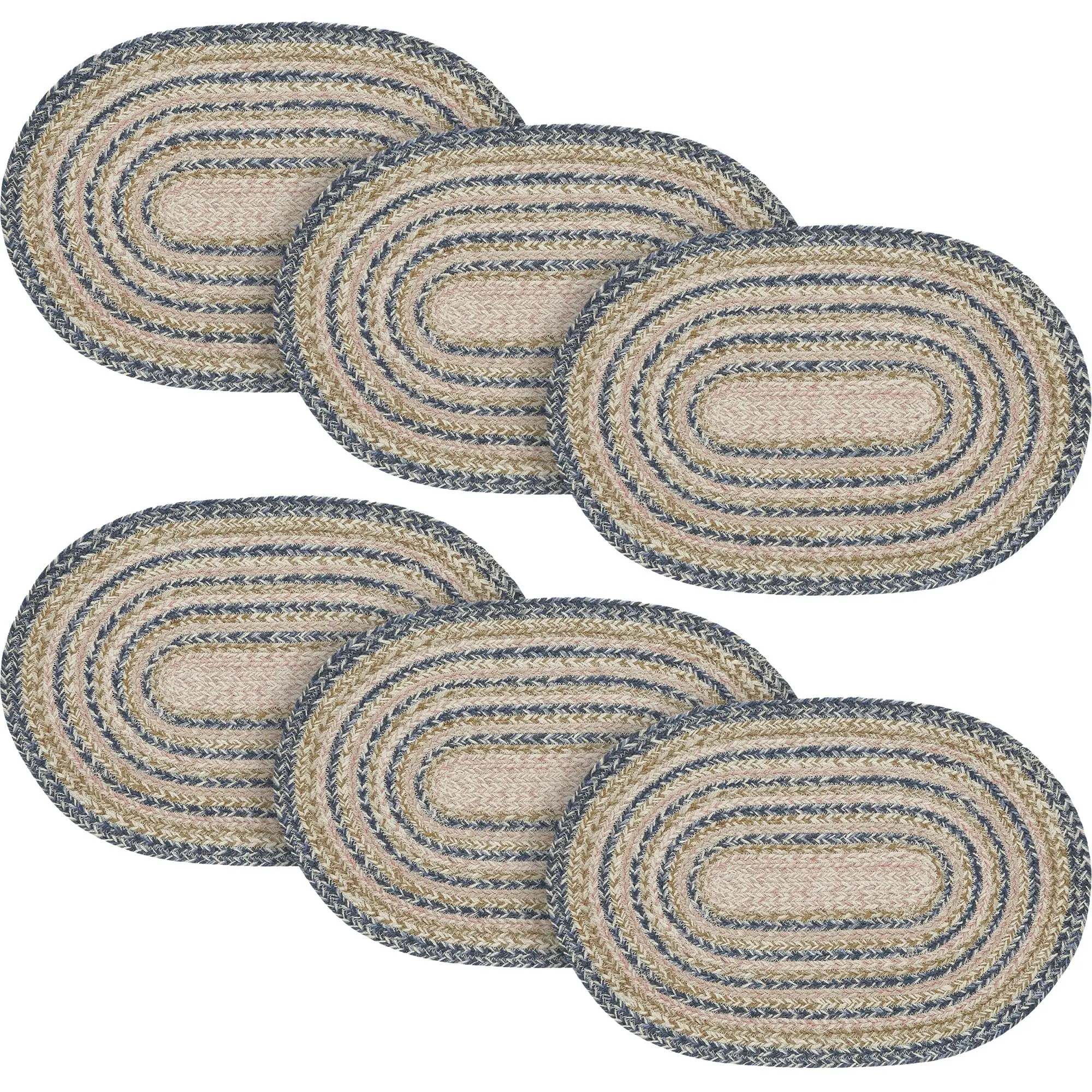 Kaila Jute Oval Placemat 13x19, 6 Pack 6 Pack