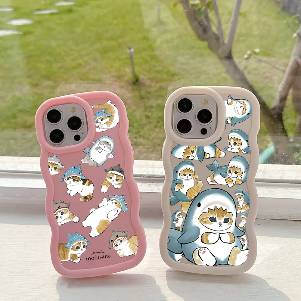 Cute M-Mofusands cat Phone Case For Xiaomi Redmi Note 8 9 9S 10 10S 11 12 13 Pro Plus 4G 5G Candy Color Soft TPU Back Cover