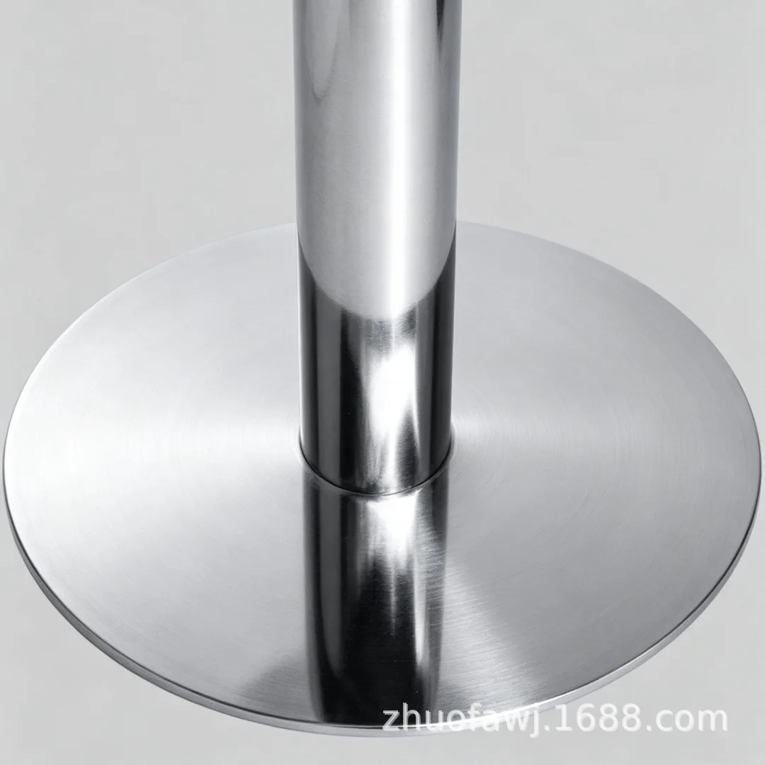New cylindrical brushed glossy stainless steel furniture hardware table legs Western restaurant café new Chinese diniories