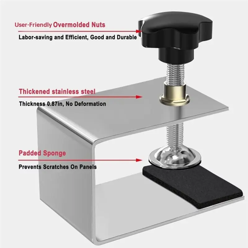 M11K-Front Drawer Jig 4Pcs Drawer Fixing Clip, Steel Clamps For Woodworking, Cabinet Installation Tools For Tables Mount