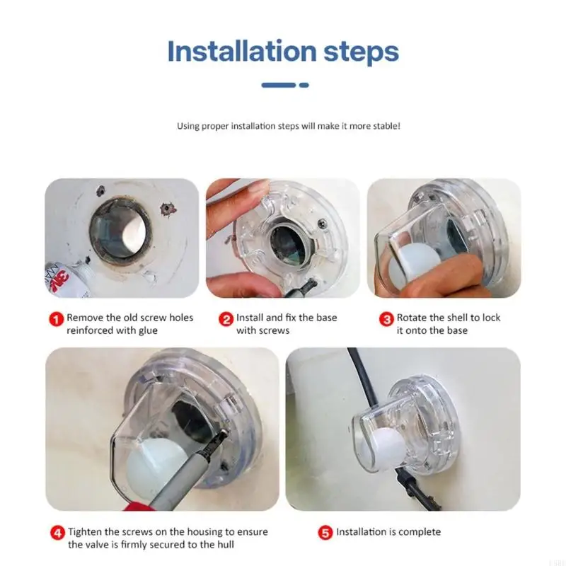 D5BE Marine Ball Drain Valves High Efficiency Water Discharge Tool Less Installation Corrosion Resistant Boat Drainage System