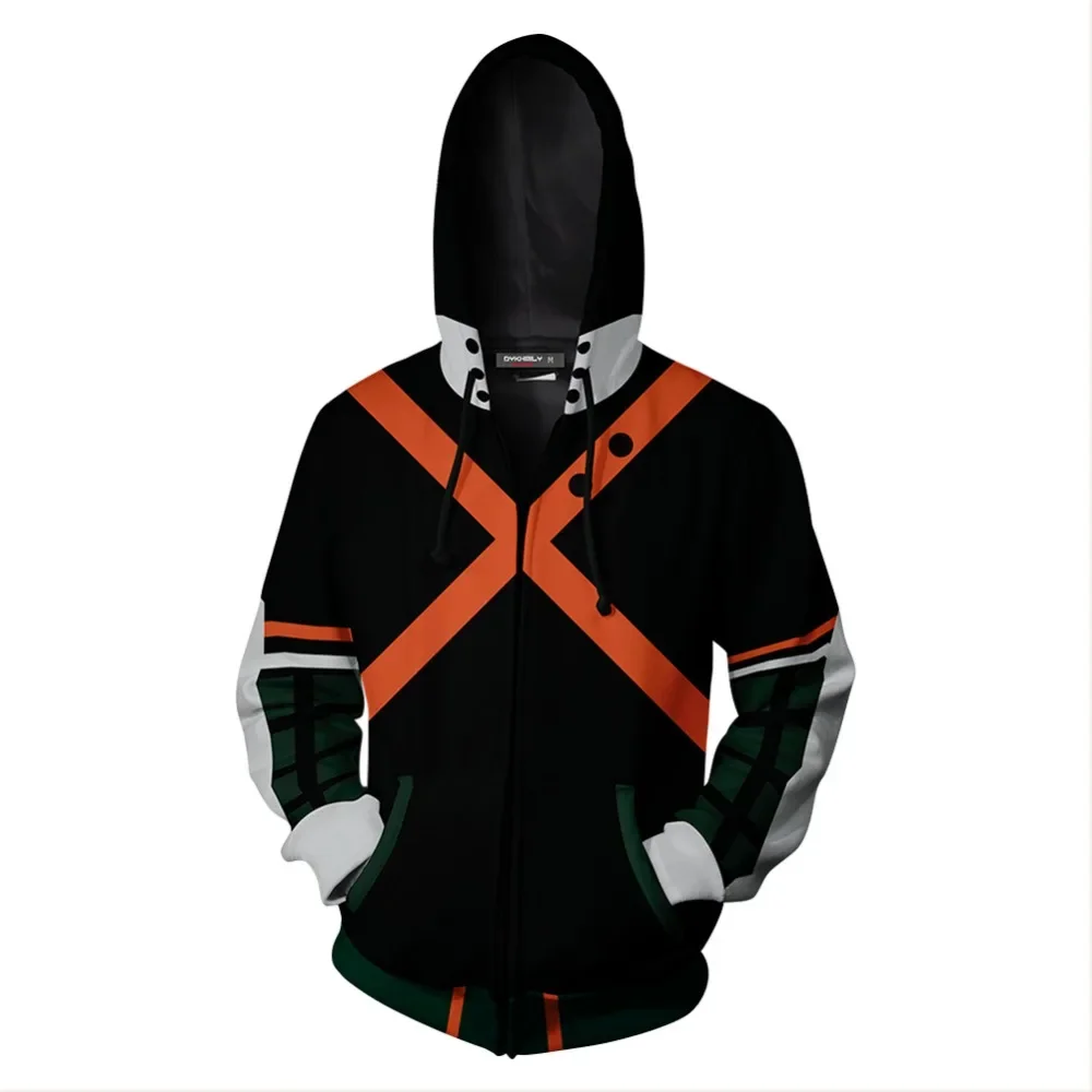 My Hero Academia Boku no Hero Academia Cosplay Hoodie Bakugo Katsuki Hoodie Sweatshirt 3D Printed Long-Sleeve Hooded Hoodies