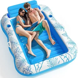 Oversized Inflatable Double Lounger for Pool & Beach – Extra Large 2-Person Floating Sunbed, Portable Air Mattress for Grass