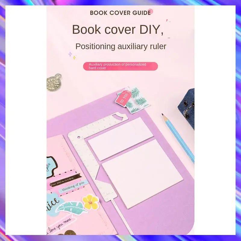 M09K 5-In-1 Book Cover Guide Stainless Steel Metal Bookbinding Cover Tool For Scribe Marking Album Notebook Gauge Ruler Easy Ins