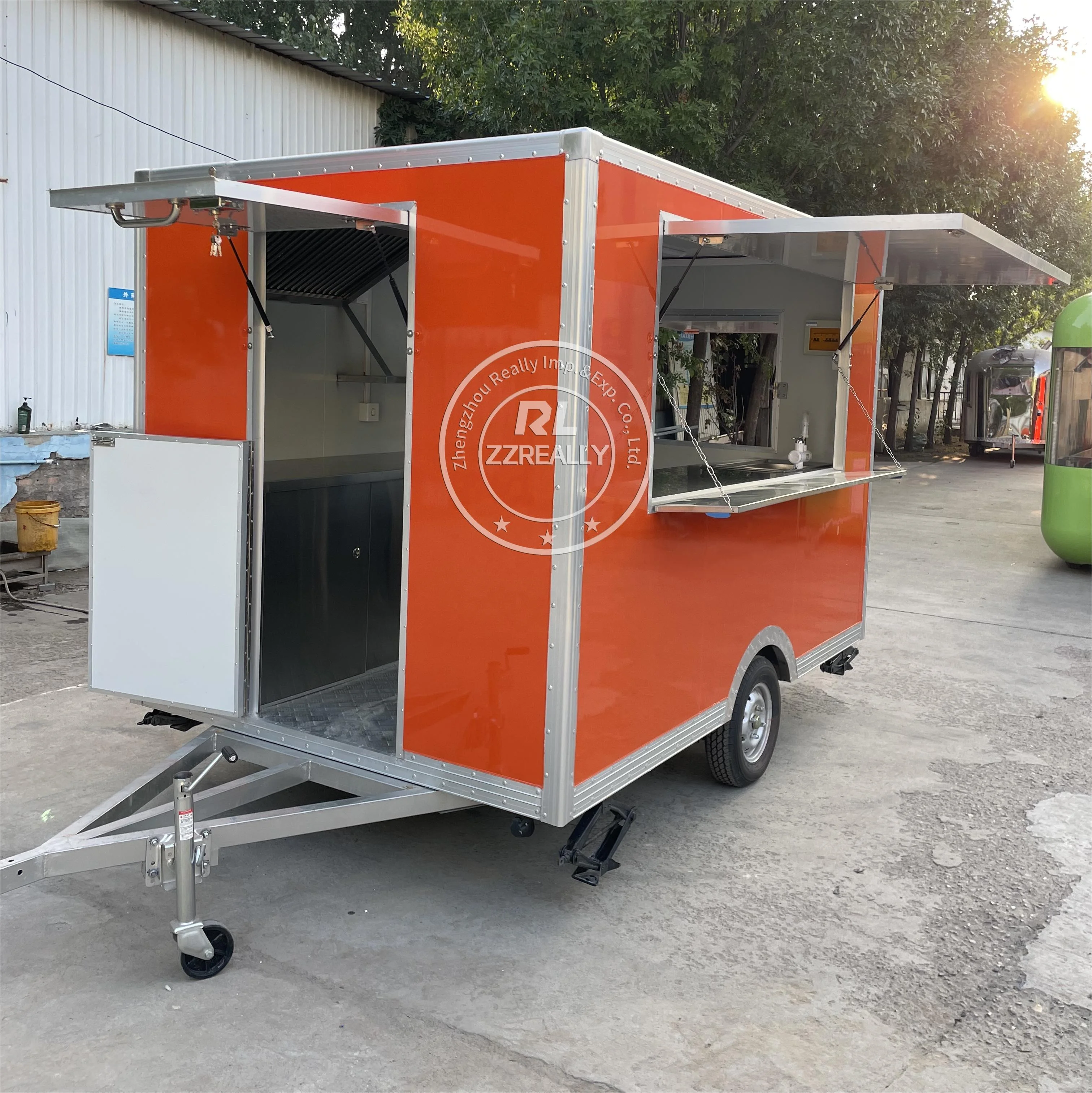 High Quality Hot Sale Stainless Steel Design Street Convenivent Food Trailer Coffee Carts