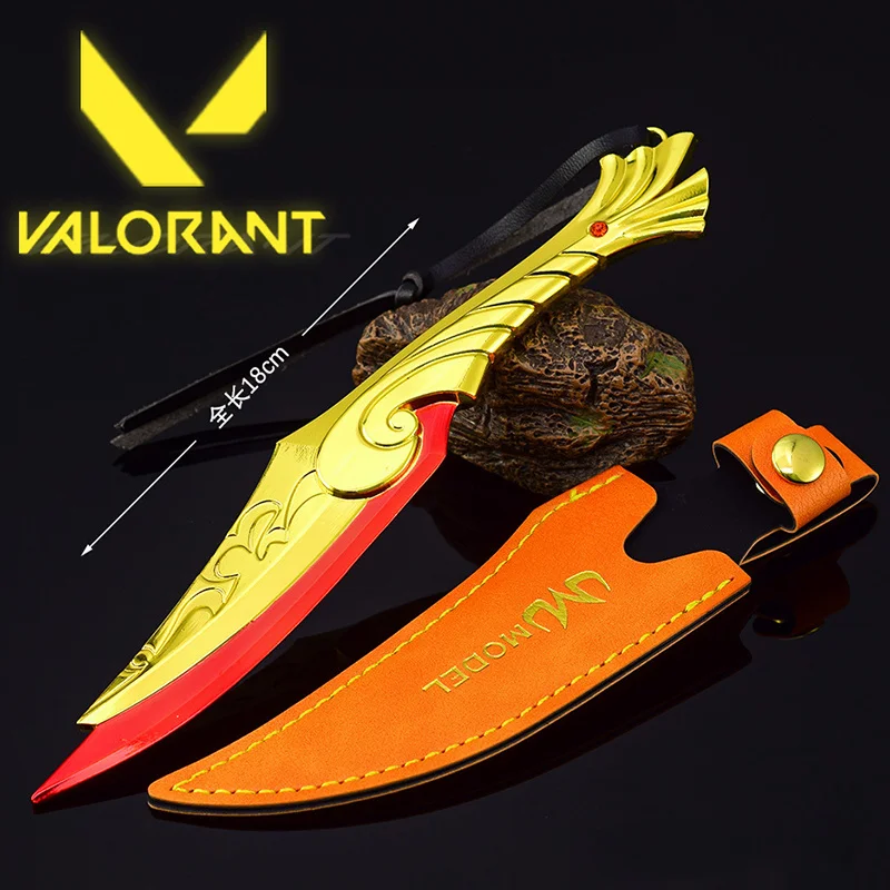 Valorant Melee Weapons 18cm China Exclusive Fire Blade Fiery Phoenix Holster Version Balisong Tactical Dagger Pocket Toys Knife