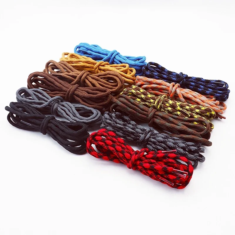 New Heavy Duty and Durable Shoelaces Round Boot Laces for Boots Work Boots & Hiking Shoes Double Spherical Cross Woven Laces