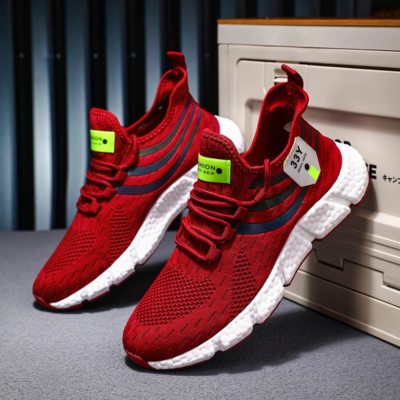 Men Casual Sports Shoes Breathable Lightweight Sneakers Summer Outdoor Tennis Running Walking Shoes Male Vulcanized Shoes Man