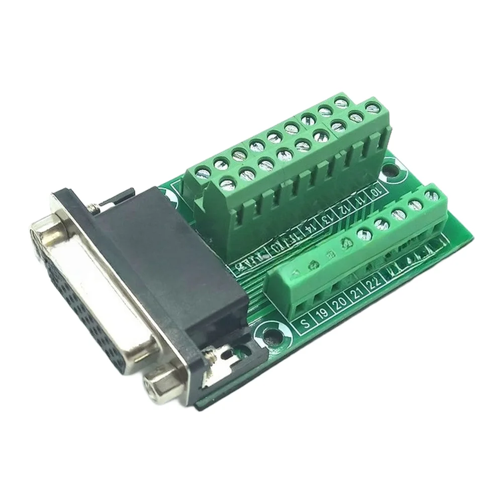 DB26-M2-01 Female to Terminal Block Solderless Interface 0.5A 3.81mm Pitch 16 24 AWG Wire Compatibility Green PCB