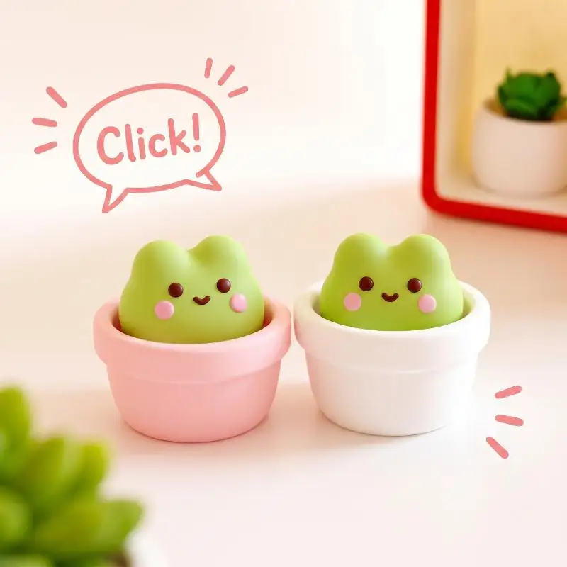 Finger Button Clicker Squeeze Keyring Cute Cartoon Animal Anti Stress Pressure Relief Funny Stress-relieving Toys