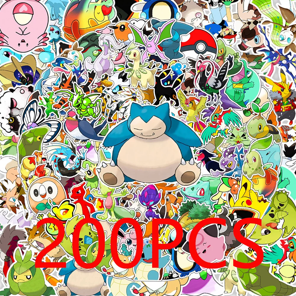 10/50/100/200 Stück süße Pokemon Pikachu Aufkleber Anime-Sticker Spielzeug Graffiti Laptop Handyhülle Schreibwaren Coole DIY Sticker-Packs