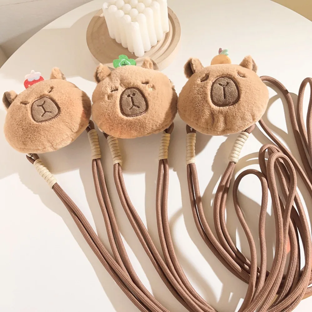 

Cute Plush Capybara Crossboday Bag Tangerine Strawberry Phone Back Clip Cartoon Doll Capybara Shoulder Bag Students