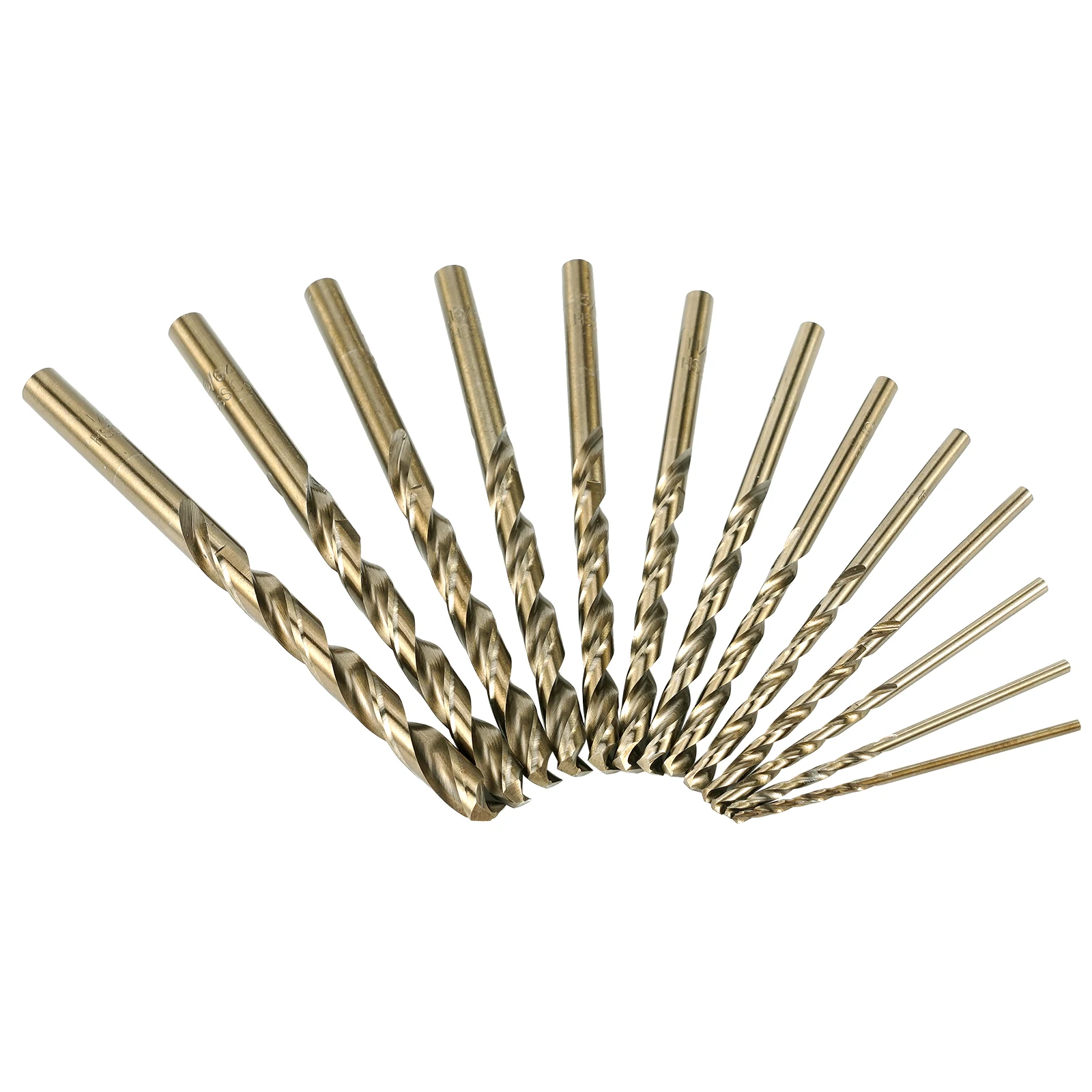 Set di punte da trapano al cobalto M35 HSS-Co da 13 pezzi 1/16-1/4 pollici per metallo temprato, ghisa, acciaio, plastica e legno con custodia