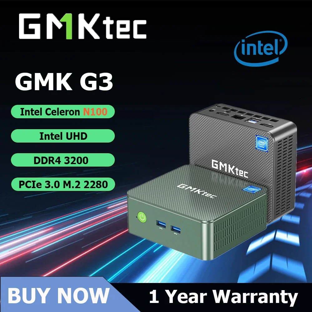 GMKtec G3 Mini PC Alder Lake N100 Windows 11 Pro Intel 12th DDR4 8GB RAM 256GB ROM WiFi 6 BT5.2 Desktop Computer Mini Pc Work