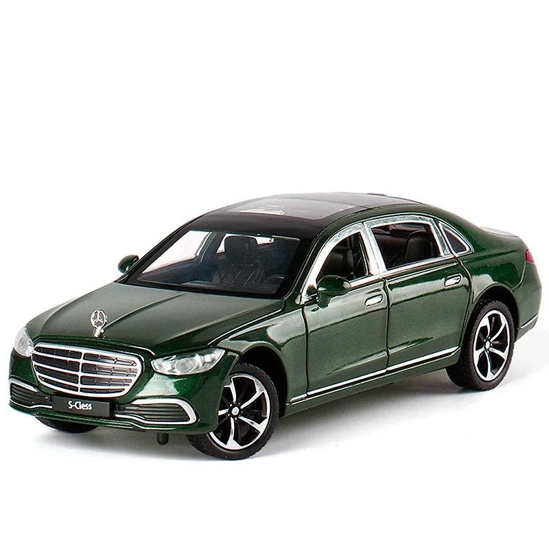 Voiture en alliage de classe S 1:24 S400, véhicules miniatures et jouets, modèle de voiture, son et lumière, jouets de voiture rétractables, cadeaux pour enfants