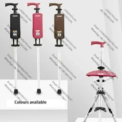 New High Quality Aluminum Alloy Foldable Walking Cane Stick With Seat Adjustable Elderly Crutch Chair With Stool
