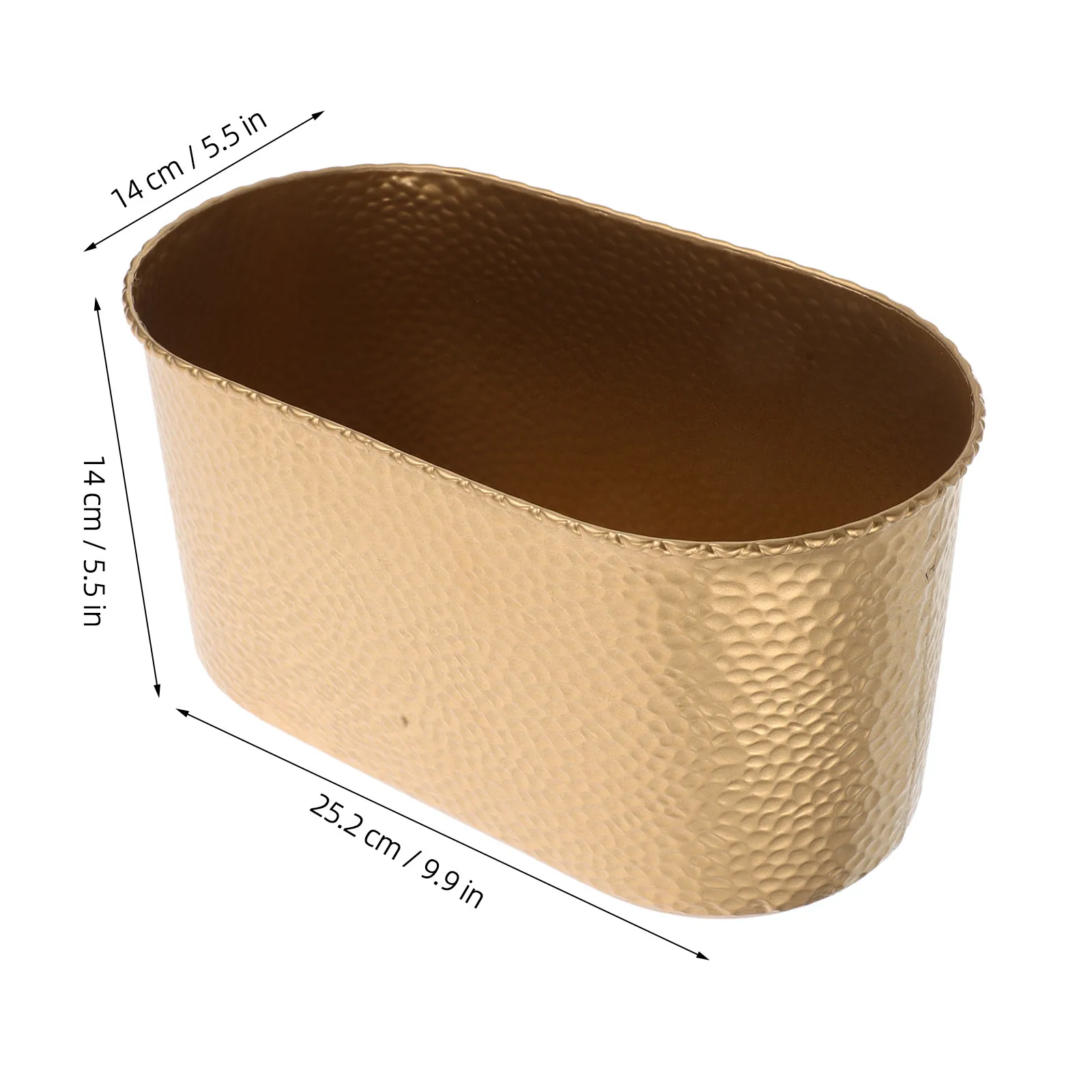 Large Iron Wide Mouth Flower Pot Rustic Oval Planter for Orchids Wedding Party Table Centerpiece Indoor Outdoor Decorative Vase