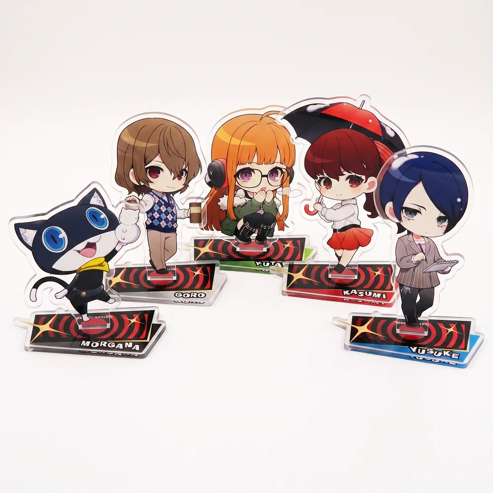 Image of Anime Persona 5 Acryl-Schlüsselanhänger-Ständer, niedliche Chibi-Spielfigur, Schreibtisch-Dekoration, Cosplay-Zubehör, Geschenk